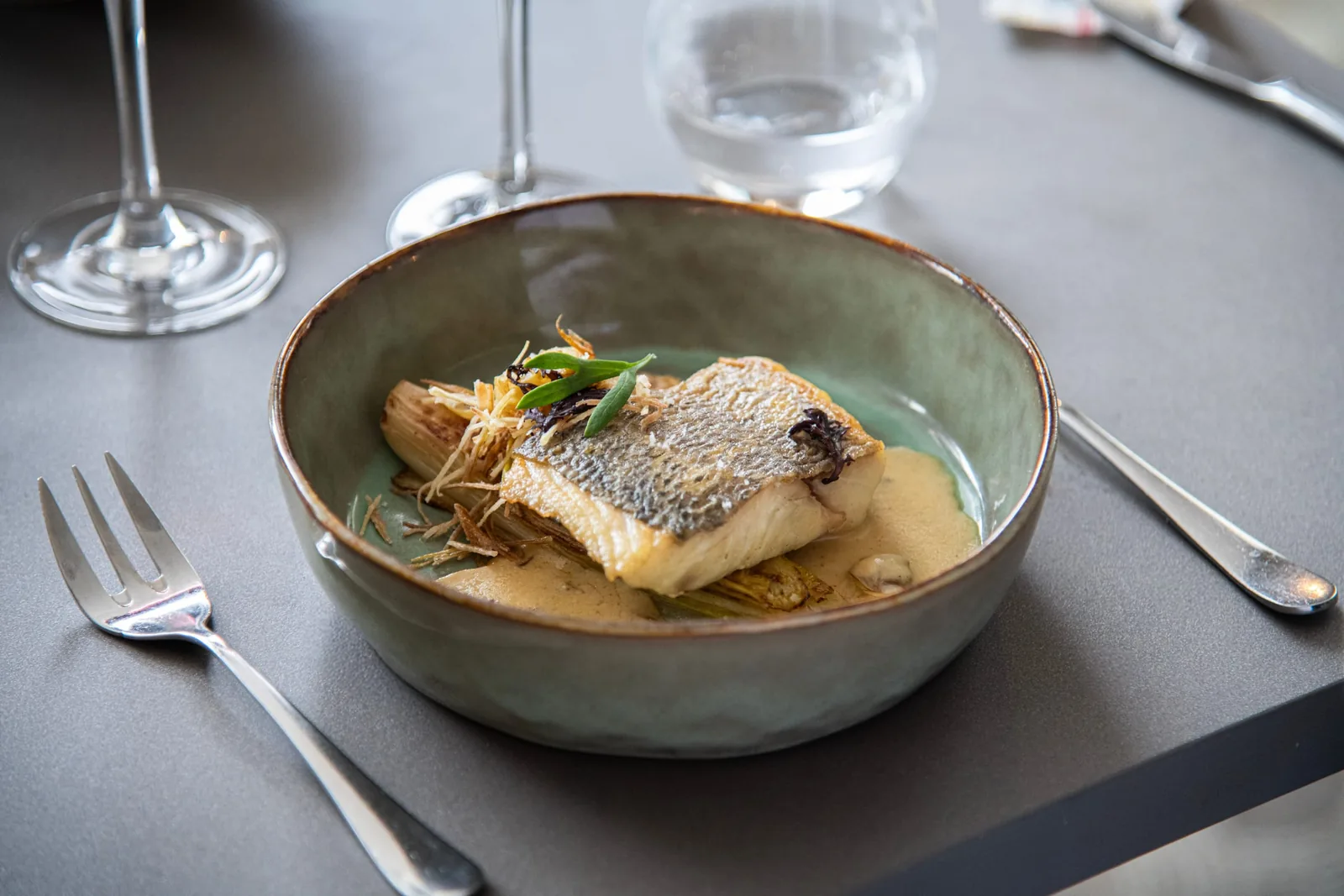 Fish dish at the Le Ruban Bleu restaurant, Mercure La Baule Majestic Fish dish at the Le Ruban Bleu restaurant, Mercure La Baule Majestic